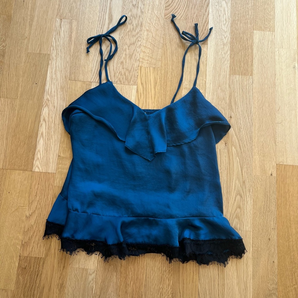 CAD Blue Cami Satin Blouse - Size Small *Great Condition*